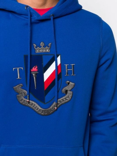 Shop Tommy Hilfiger Printed Hoodie In Blue