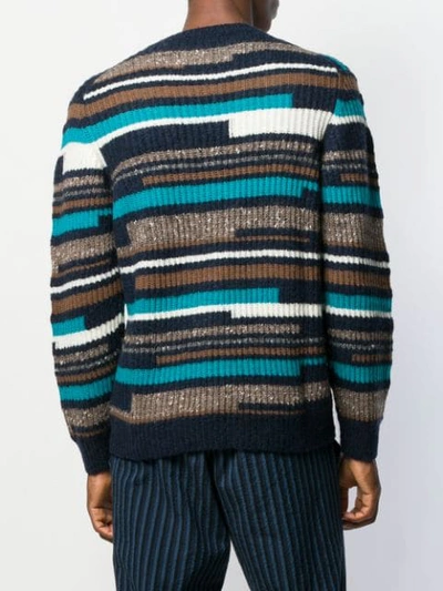 Shop Maison Flaneur Ribbed Knit Sweater In Blue
