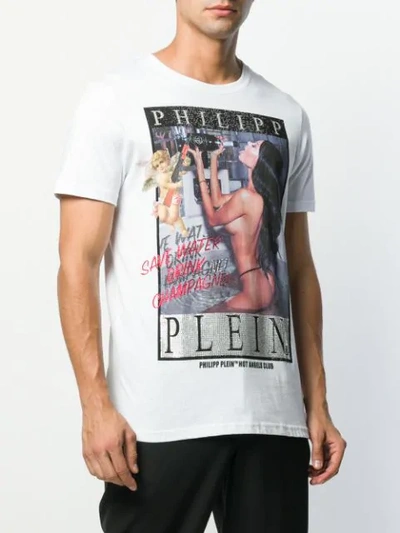 Shop Philipp Plein Angel Print T-shirt In White