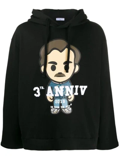 Shop Ih Nom Uh Nit Printed '3yr Anniversary' Hoodie In Black