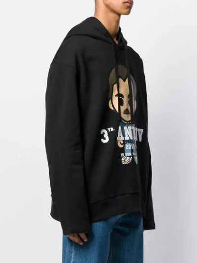 Shop Ih Nom Uh Nit Printed '3yr Anniversary' Hoodie In Black