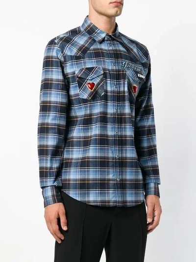 Shop Dolce & Gabbana Check Shirt In Blue