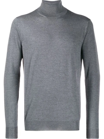 Shop Corneliani Knit Roll Neck Sweater In Grey