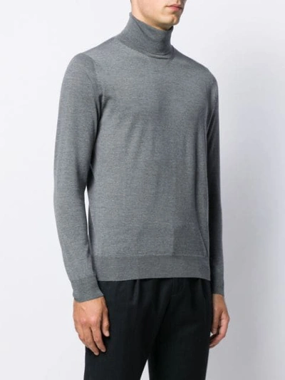 Shop Corneliani Knit Roll Neck Sweater In Grey