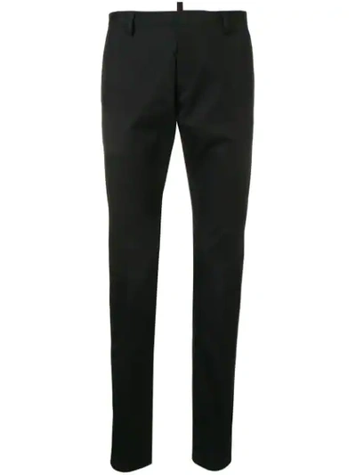 Shop Dsquared2 Skinny Chino Trousers In Black