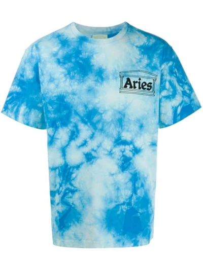 Shop Aries Tie Dye Print T-shirt In Blue