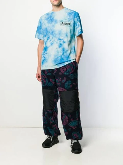 Shop Aries Tie Dye Print T-shirt In Blue