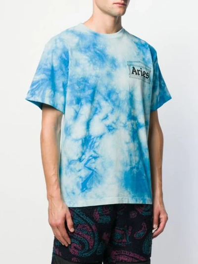 Shop Aries Tie Dye Print T-shirt In Blue