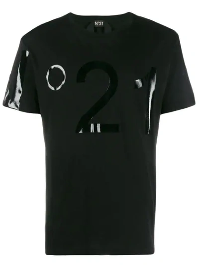 Shop N°21 Logo Printed T-shirt In Black