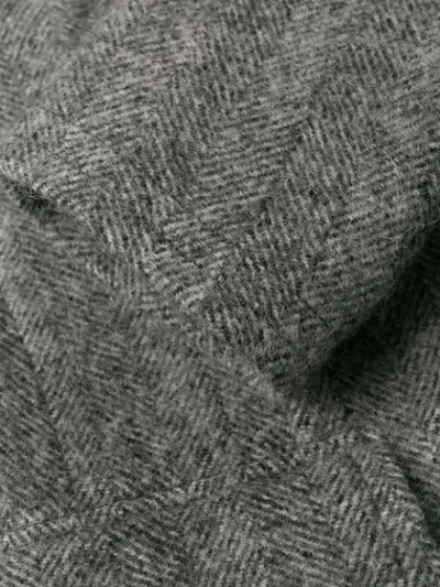 Shop Etro Cappotto Chevron Tweed Coat In Grey