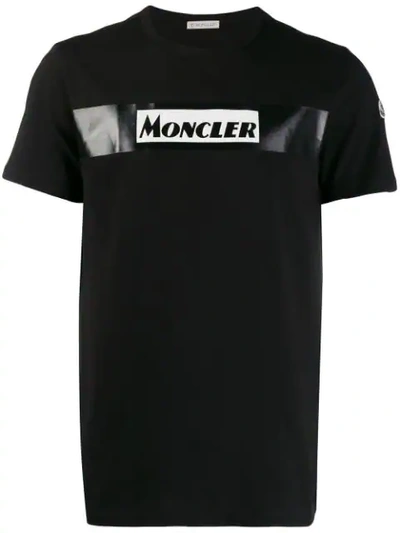 Shop Moncler Logo Print T-shirt In 999 Black