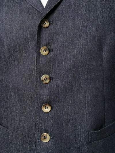Shop Brunello Cucinelli Fitted Wool Waistcoat In Blue