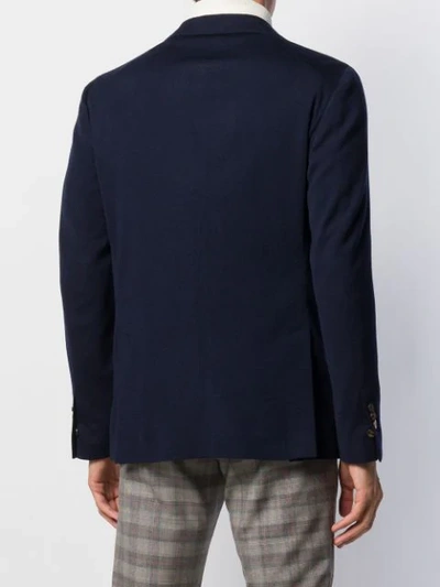 Shop Lardini Jersey Blazer In Blue