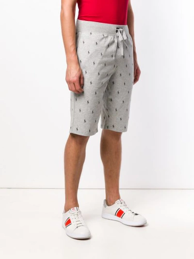 Shop Polo Ralph Lauren All Over Logo Shorts - Grey