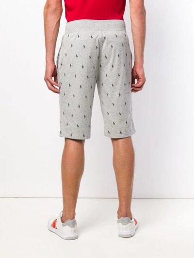 Shop Polo Ralph Lauren All Over Logo Shorts - Grey