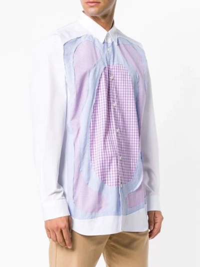 Shop Comme Des Garçons Shirt Patchwork Collared Shirt - White