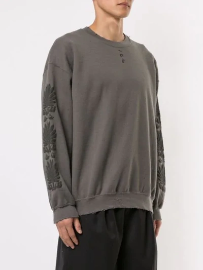 Shop Sasquatchfabrix Slouchy Fit Sweater In Charcoal Gray