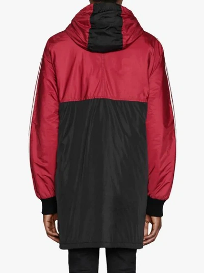 Shop Gucci Nylon Coat With  Stripe In Red