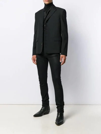 Shop Saint Laurent Fitted Single-breasted Blazer In Black