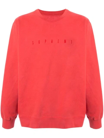 Shop Supreme Embroidered Logo Sweatshirt In Red