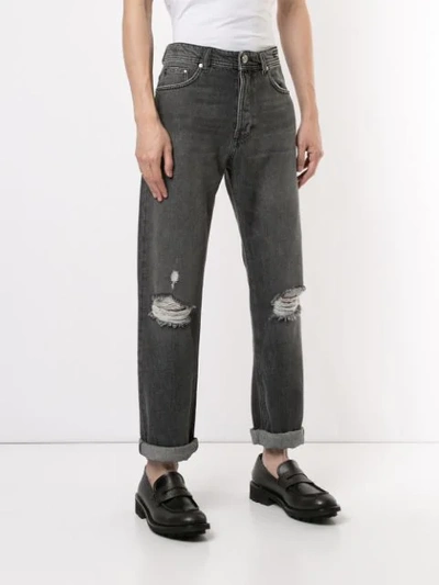 Shop Versace Jeans Jeans Im Distressed-look In Grey