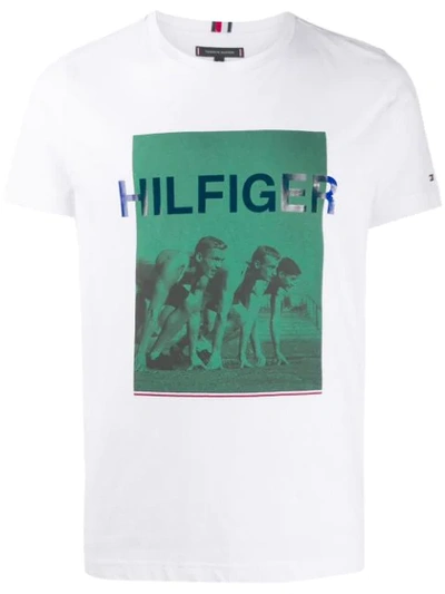 Shop Tommy Hilfiger Printed T-shirt In White