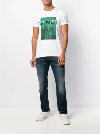 Shop Tommy Hilfiger Printed T-shirt In White