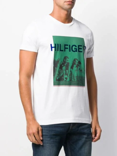 Shop Tommy Hilfiger Printed T-shirt In White