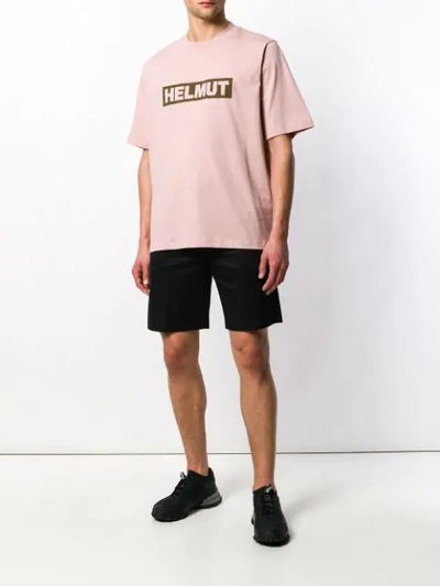 Shop Helmut Lang Logo T-shirt In Pink