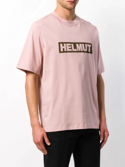 Shop Helmut Lang Logo T-shirt In Pink