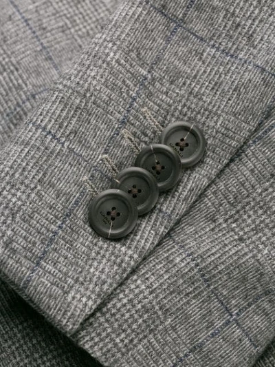 Shop Canali Single-breasted Check Blazer In Grey
