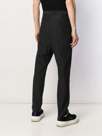 Shop Rick Owens Striped High-waisted Trousers In Black