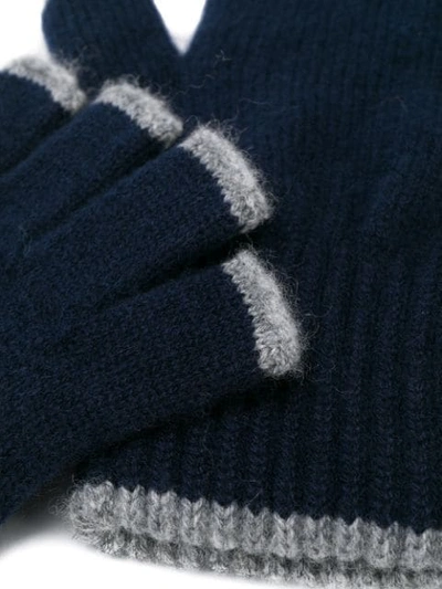 Shop Pringle Of Scotland Fingerless Gloves In Blue