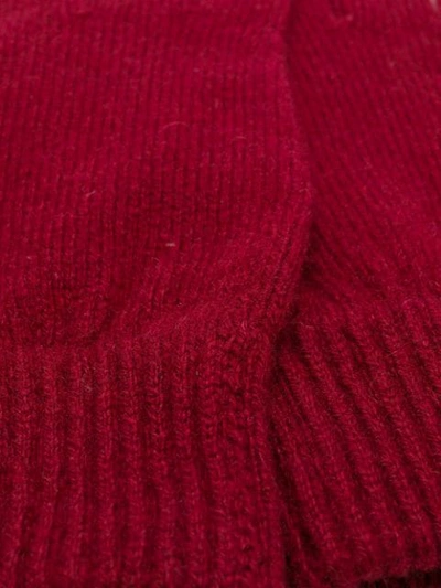 Shop Paul Smith Fitted Knitted Gloves In Red