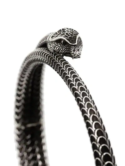 Shop Gucci Metal Snake Bracelet In Silver