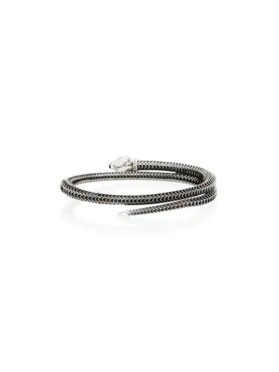 Shop Gucci Metal Snake Bracelet In Silver