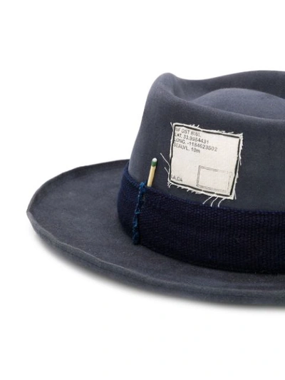 Shop Nick Fouquet Patch Detail Fedora Hat In Blue