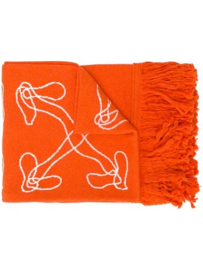 Shop Off-white Abstract Arrow Scarf In Orange