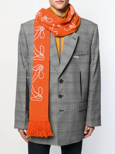 Shop Off-white Abstract Arrow Scarf In Orange