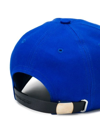 Shop Alexander Mcqueen Dancing Skeleton Cap In Blue