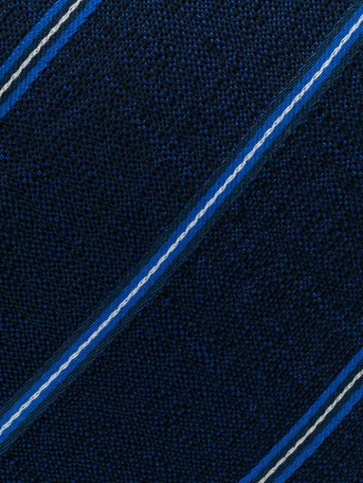 Shop Kiton Striped Tie - Blue