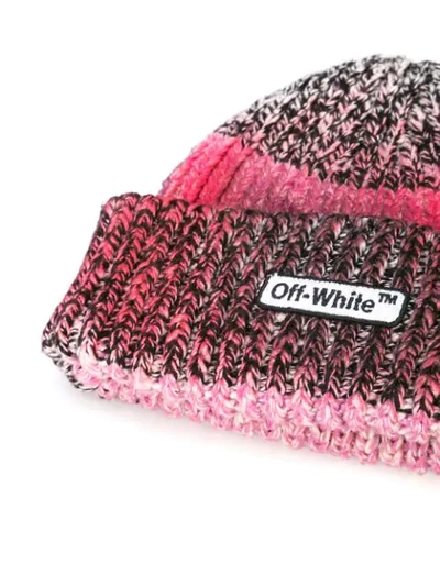 Shop Off-white Jacquard Spray Beanie In Pink