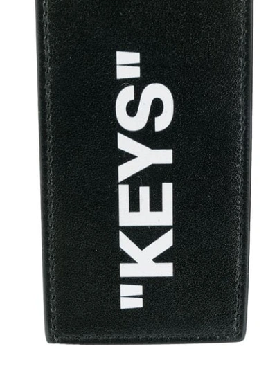 Shop Off-white "keys" Quote Keyring In Black