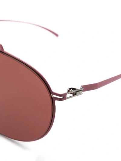 Shop Mykita X Maison Margiela Essential Aviator Sunglasses In 粉色