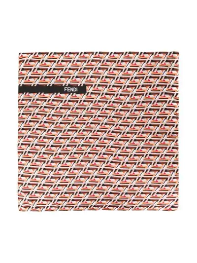 Shop Fendi Geometric Ff Print Scarf In Orange