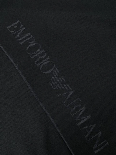 Shop Emporio Armani Logo Intarsia Scarf - Black