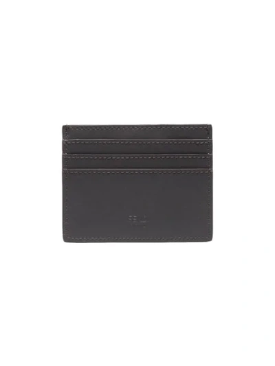 Shop Fendi Multicoloured Ff Logo Leather Cardholder - Grey