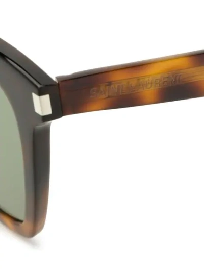 Saint Laurent Tortoiseshell Square Sunglasses In Brown