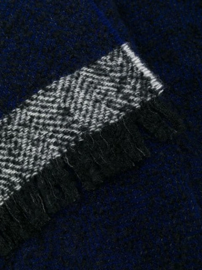 Zanone Herringbone Scarf In Blue