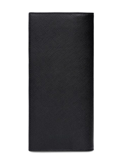 Shop Prada Two-tone Bifold Wallet In Black